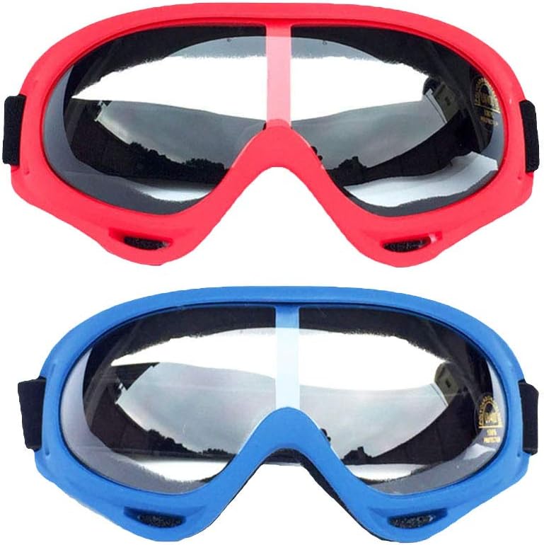 2 Pack Safety Goggles for Kids, Men & Women, Motorcycle Goggles with UV400 Protection and Wind Resistance, Perfect for Nerf Guns N-Strike Elite Series Foam Gun