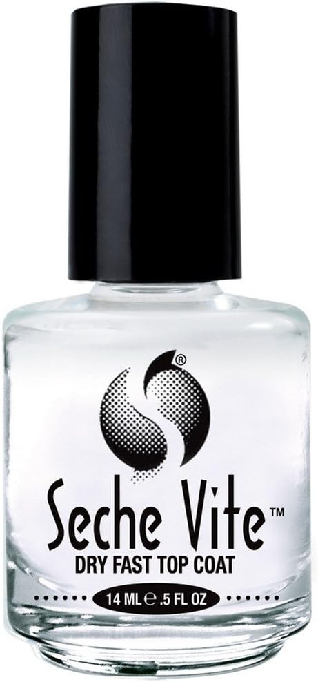 3 BOTTLES Seche Vite Dry Fast Top Coat .5 oz PROFESSIONAL Clear High Gloss 83005: Health & Personal Care