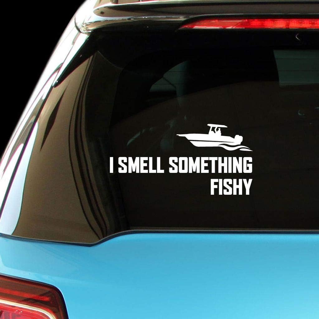 Amazon Com Pressfans I Smell Something Fishy Fish Fishing Car Laptop Wall Sticker Automotive