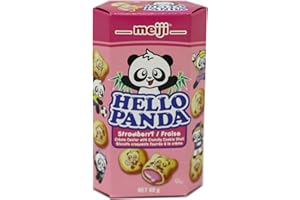 Meiji Seika Meiji Hello Panda Strawberry Cookies, 60 gram