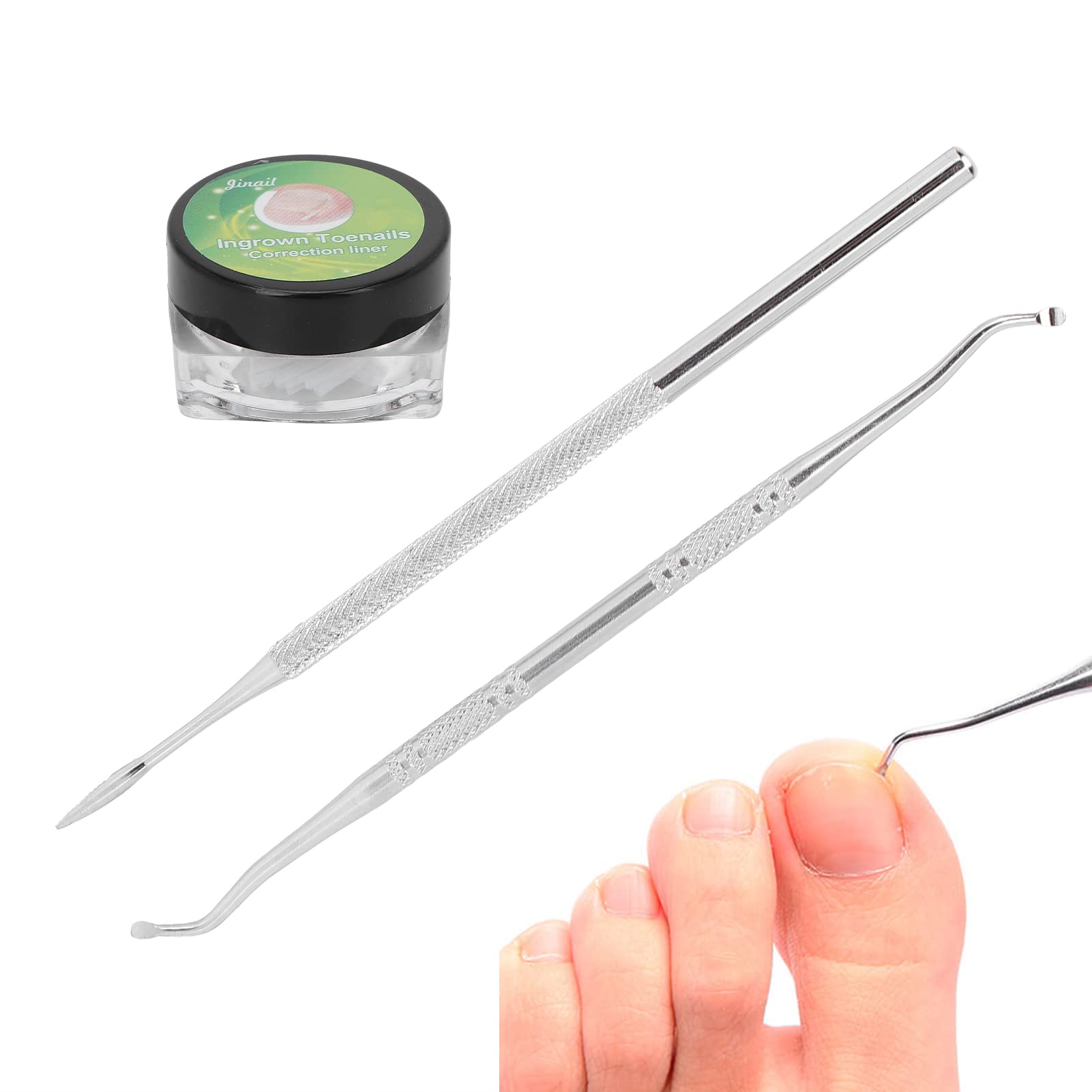 Professional Bunion Corrector Kit, 3pcs Professional Ingrown Toenail Correction Tools, Nail Pad Ingrown Toenail Lifter Double End File Kit for Foot Care