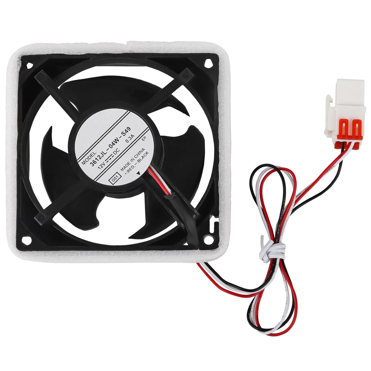 Photo 1 of 3612JL-04W-S49 DA81-06013A Refrigerator Evaporator Fan Motor Replacement for Samsung RF28HFEDBSG/AA-00 etc, Replace DA31-00287A, U92C12MS1B3-52,AP5914786, PS9603956, 3967908, EAP9603956.