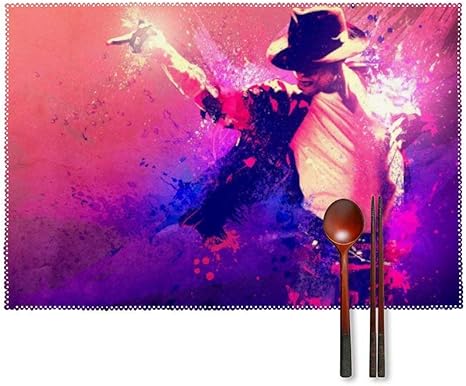 Amazon マイケル ジャクソン スペースステップ Michael Jackson 5 プレースマット ナイフボウルマット テーブルマット カトラリーパッド ファミリーキッチン トキャンバス 防汚断熱 4つ ランチョンマット オンライン通販