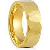 SATAER 6mm 8mm Couples Wedding Band Ring for Men and Women 18K Tungsten Ring Handmade Ring Faceted Finished Comfort Fit Size 5-15