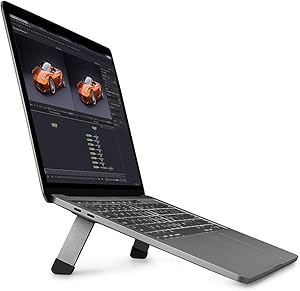 ATECH Laptop Bar Stand Foldable Portable Lightweight Aluminum Laptop Table Stand (Space Gray)
