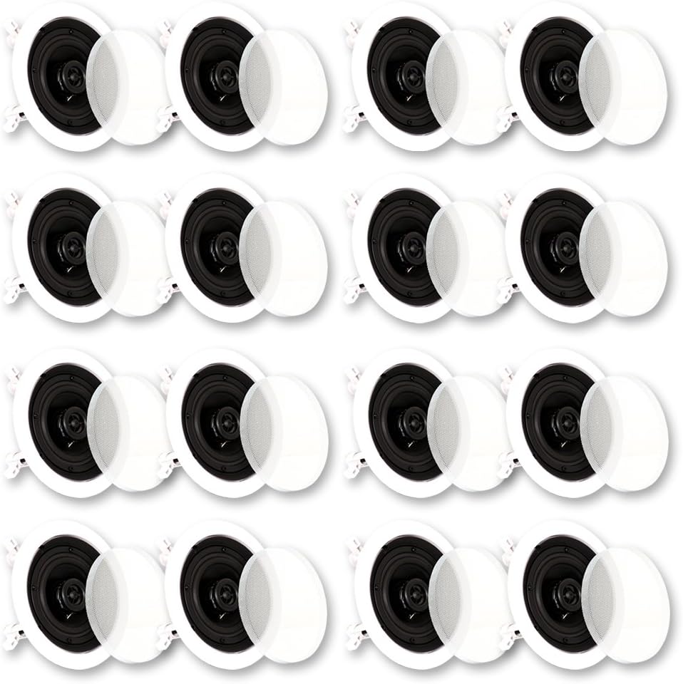Theater Solutions CS4C in Ceiling Speakers Surround Sound Home Theater 8 Pair Pack 8CS4C