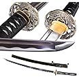 RedBlade-BK Japanese Samurai Katana Sword, 1060 High Carbon Steel Traditional Handmade, Blue Flame Full Tang, High-Performance/Razor-Sharp, Gifts for Men/Boys