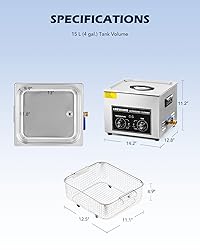 CREWORKS 15L Ultrasonic Cleaner with Knob, Total