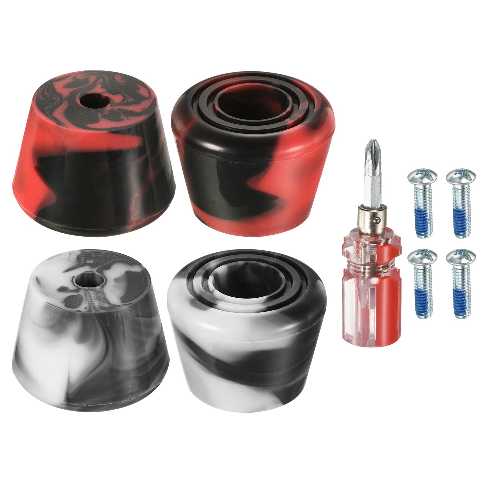 PATIKIL Roller Skate Toe Stops with Screwdriver, 2 Pair 82A Rubber Brake Stoppers Block for Roller Skate Accessories Replacement, Mixed Colors