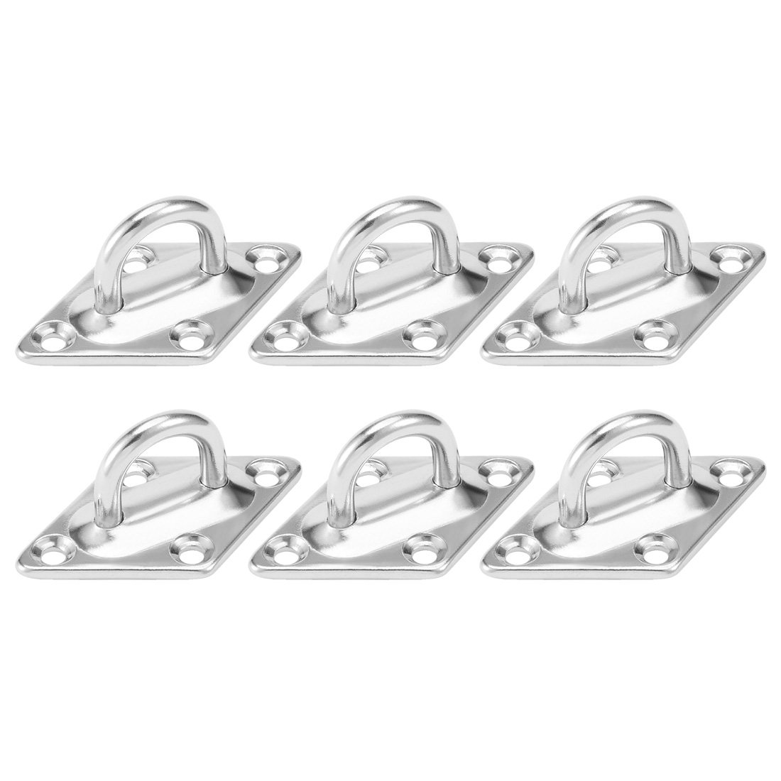 Sourcingmap 316 Stainless Steel 5mm Thick Ring Sail Shade Pad Eye Plate Marine Boat Rigging 6pcs
