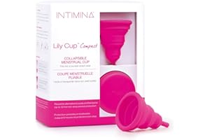INTIMINA Lily Cup Compact Size B - Collapsible Period Cup with Flat-fold Compact Design, Reusable for Go-Anywhere Period Prot