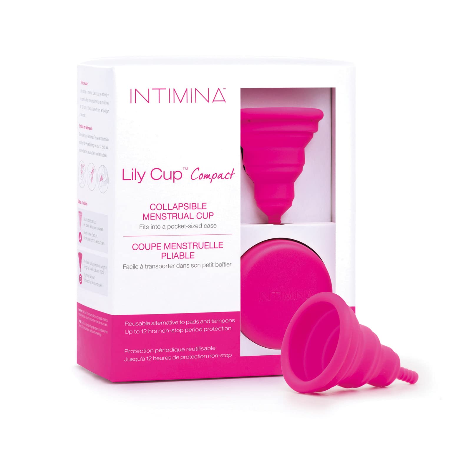 Intimina Lily Cup Compact Size B - Small Menstrual Cup with Flat-fold Compact Design