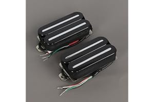 FLEOR Hot Dual Rail Humbucker Pickups Ceramic Electric Guitar Neck+Bridge Pickup Humbucker Set, Black