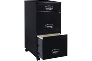 Lorell LYS SOHO 18" 3-Drawer File Cabinet, Black