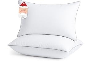 Sasttie Pillows Queen Size Set of 2, Bed Pillows for Side, Back, and Stomach Sleepers - Oeko-Tex Certified Down Alternative Plump Filling - Hotel Quality and Machine Washable, 2 Pack