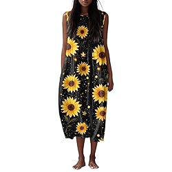 Floral Dresses for Women Summer Fall Cotton Linen