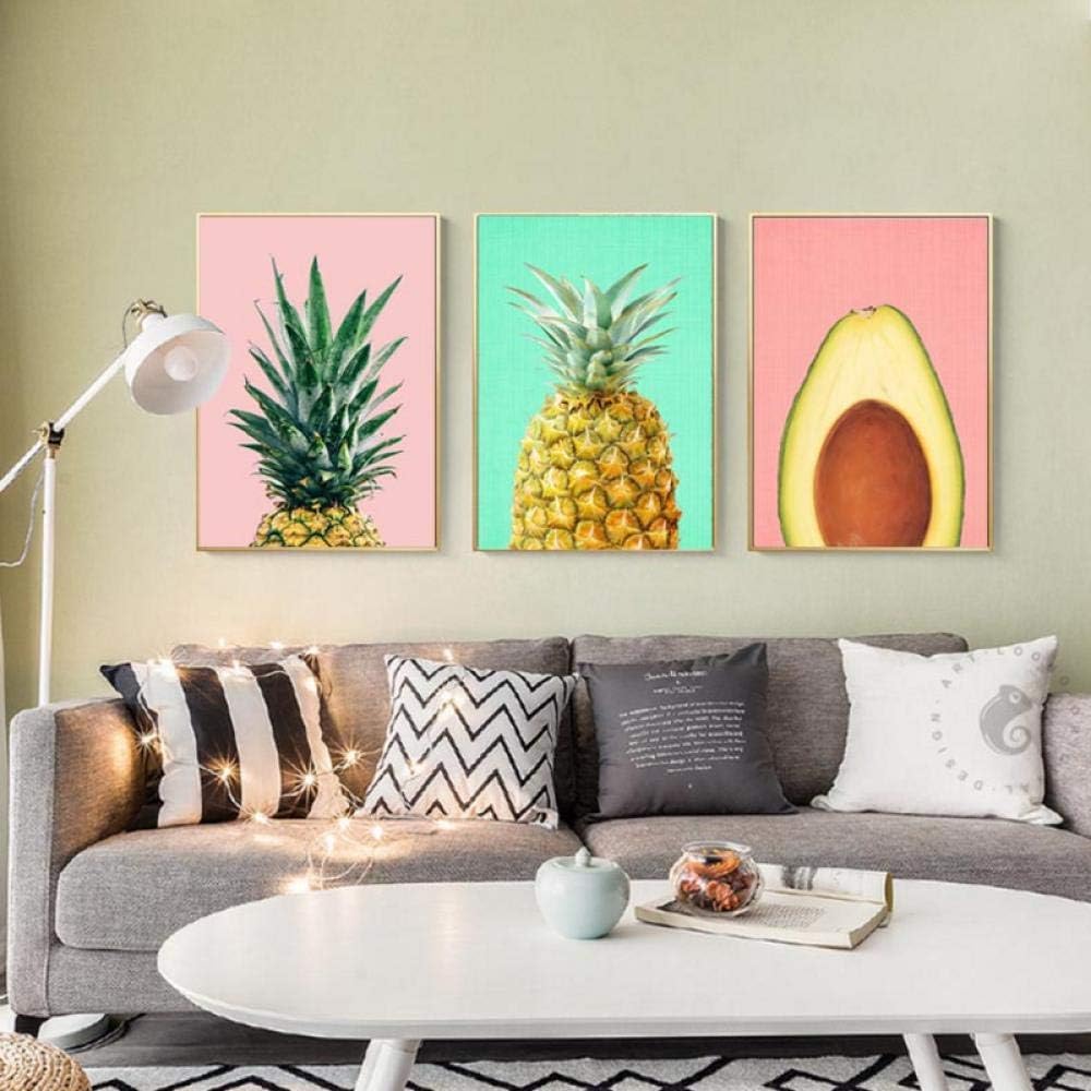LLXHG Fruta Fresca Imágenes Pared Piña Aguacate Kiwi Fruta Cartel