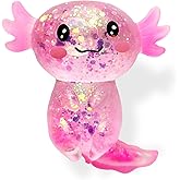 Axolotl Squishy Stress Relief Toy Glitter Fidget Toys Cute Malt Sugar Axolotl Toy Fidget Toys Adults Fidget Toy for Kids Youth Adult, Party Favors Anxiety Relief Squishy Toys(Pink)