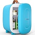 Hansburg Mini Fridge for Bedroom Skincare Cooler & Warmer Portable Small Refrigerator 4 Liter/6 can with 12v AC/DC/USB Option for Food, Drinks, Makeup, Dorm, Office and Car