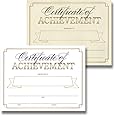 25 Gold Certificate of Completion Award Certificate Paper for Printing - Student of The Month Certificates for Students, Certificate of Achievement Awards and Certificates for School. (White Stock)