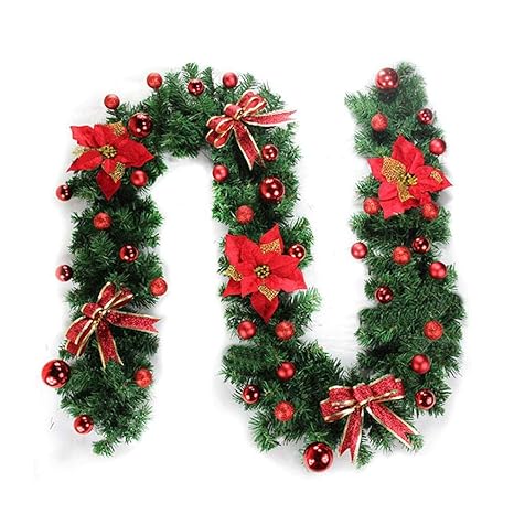 9ft 2 7m Christmas Rattan Wreath Garland Decoration Christmas