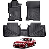 Accord Floor Mats - Car Mats for Honda Accord Sedan 2013-2017 (Not Fit Coupe Model), All Weather Flor Mat for Accord Accessories, Heavy Duty Rubber Mats, Car Accessories