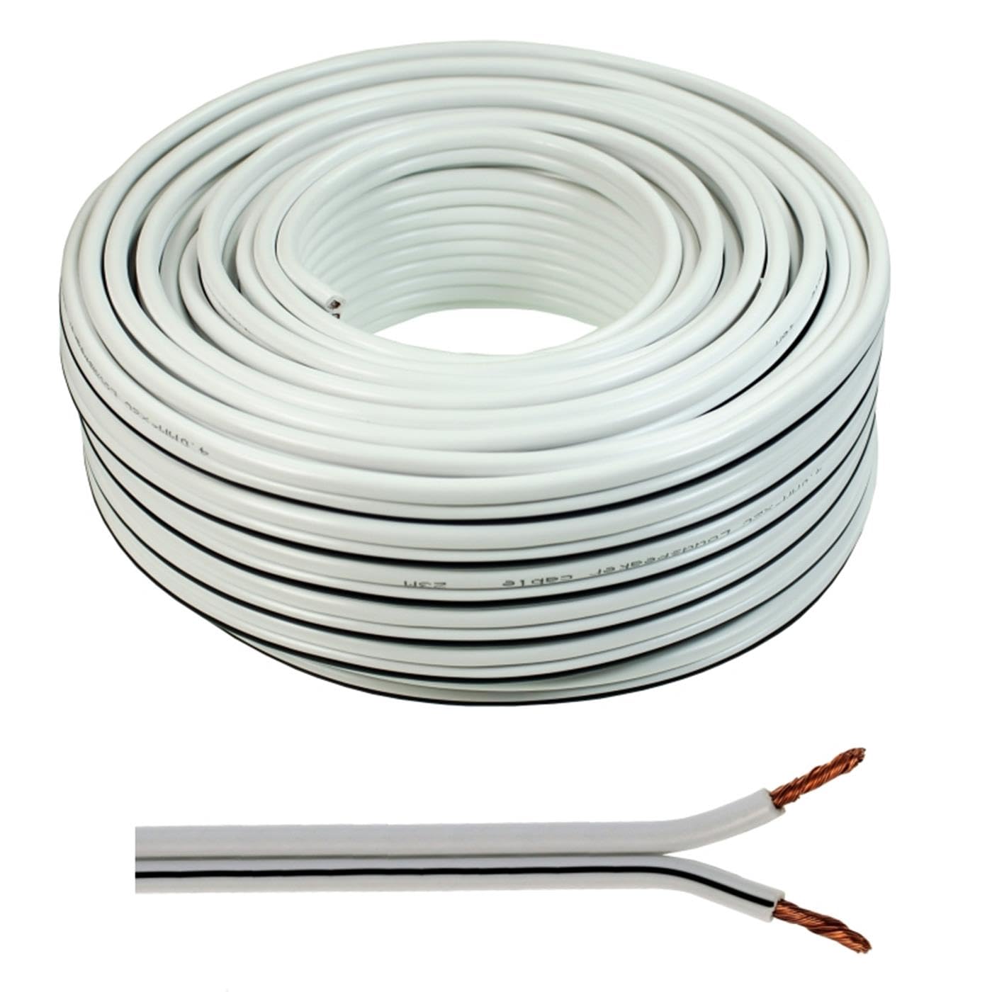 Loudspeaker Cable White 2 x 4.00 mm² 25 m Ring