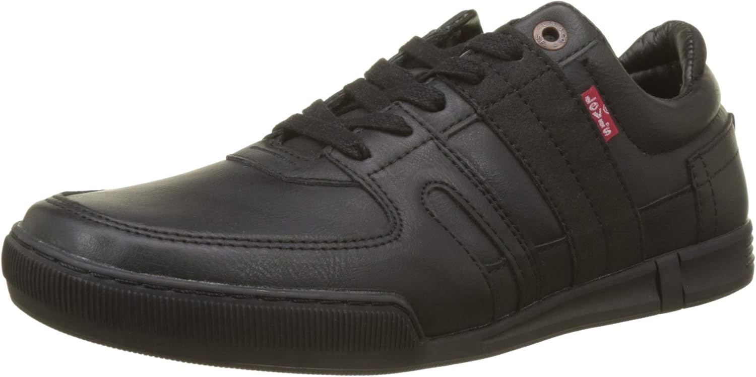 levi's black leather trainers