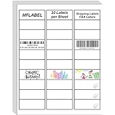 MFLABEL Address Labels 1x2.625 Inch - 30 Per Sheet White Matte Mailing Labels for Laser & Inkjet Printers (750 Labels, 25 Sheets) - Strong Adhesive Shipping Stickers