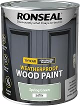 Ronseal 10 Year Weatherproof Wood Paint Spring Green Satin 750ml view 4