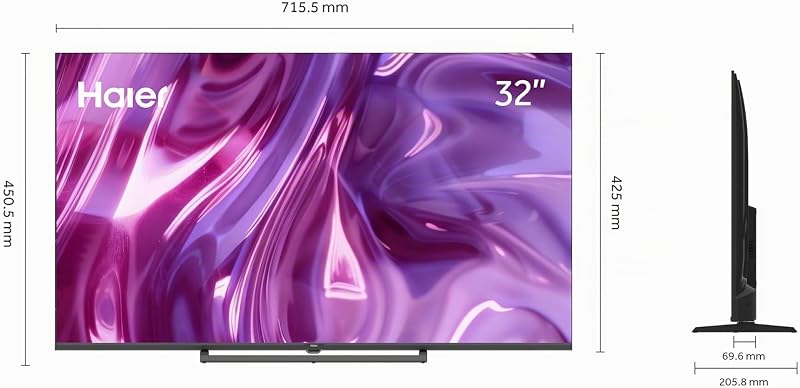 S80 qled full hd 32" h32s80gfx, smart tv con google tv, chromecast, dolby audio, hdr10, bluetooth 5.1, usb 2.0 x 2, dbx tv, hdmi 2.1 x 4 [2026]