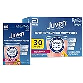 Juven Therapeutic Nutrition Drink Powder Including Collagen Peptides, Amino Acids, and HMB For Wound Healing Support, Fruit Punch, 30 Packets