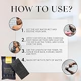 Sima Brand Exfoliating Washcloth Face Body Scrub Towel Black Hexagon Fibers view 6