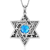 SVODEA Star of David Necklace Sterling Silver Jewish Star Necklace Star of David Jewelry Gift for Women Men