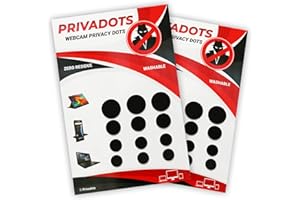 Privadots - 24 Dots Webcam Sticker Reusable, 0.02in Thin, Soft Surface, Washable Camera Cover Stickers for Laptop, Phone, Tab