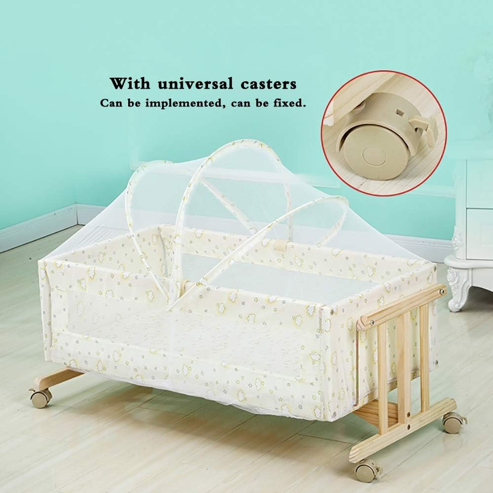 wooden travel cot