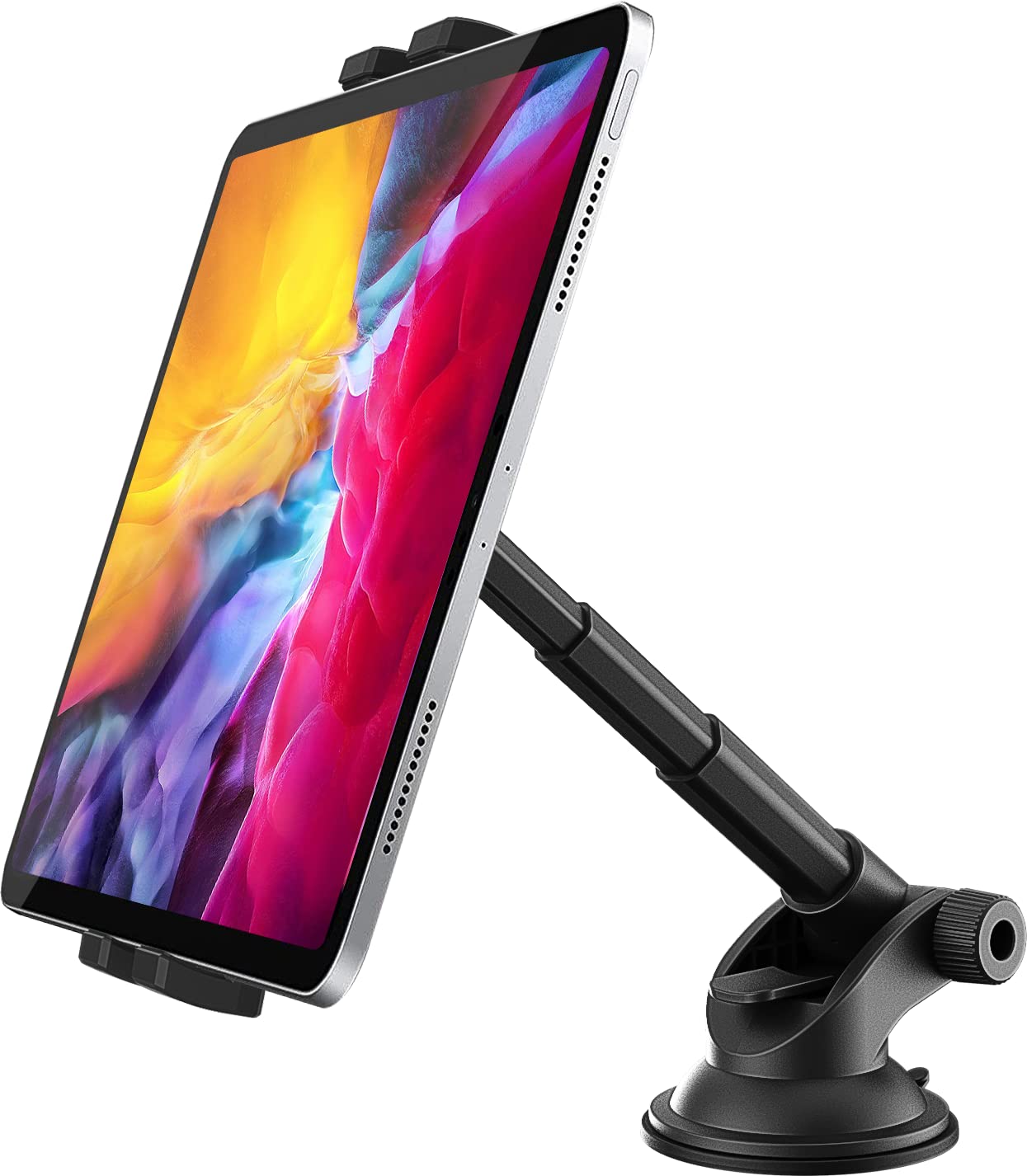 Car Tablet Holder Dashboard, woleyi Dash Phone Tablet Mount with Easy Telescopic Tube Design for iPad Pro Air Mini, iPhone Series, Samsung Galaxy Tabs, More 4-11" Cell Phones and Tablets