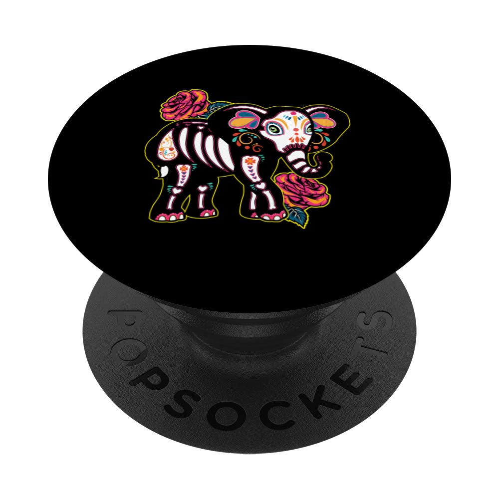 Elephant dia de los muertos day of the dead Elefante skull PopSockets Grip and Stand for Phones and Tablets