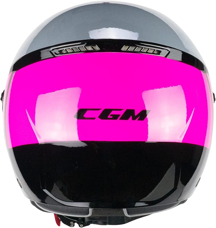 Casco open face, 167R FLO STEP Grigio Fucsia lunga, XL (60cm)