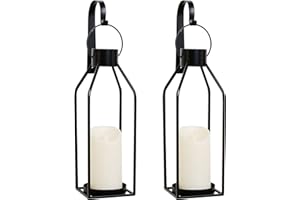 HPC DEC R OUR HAPPY PLACE HPC Decor Black Metal Candle Sconces w/Flickering Timer Candles- Candle Wall Sconces Set of 2- Wall Sconce Candle Holder- Vintage Sconces Wall Decor Set of 2 for Home Decor, Living Room,Dining Room