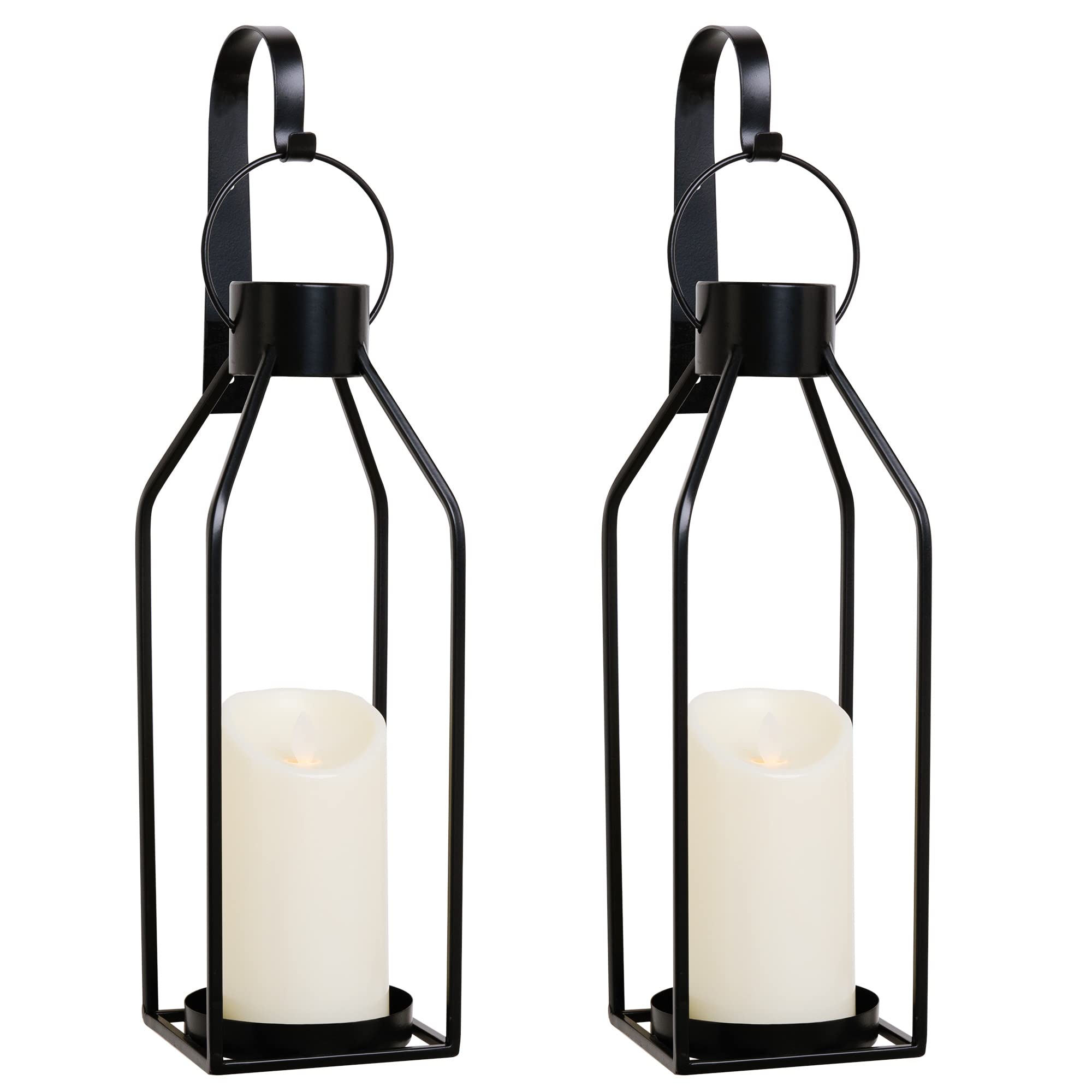 Photo 1 of HPC Decor Black Metal Candle Sconces w/Flickering Timer Candles- Candle Wall Sconces Set of 2- Wall Sconce Candle Holder- Vintage Sconces Wall Decor Set of 2 for Home Decor, Living Room,Dining Room