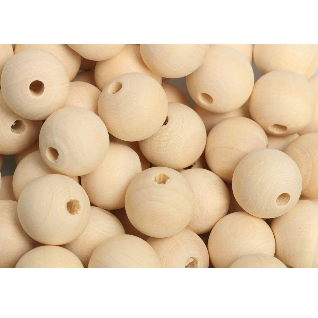 20mm Unfinished Wooden Beads for Craft 100pcs Natural Loose Spacer Beads Beading Supplies Jewelry Findings Charms