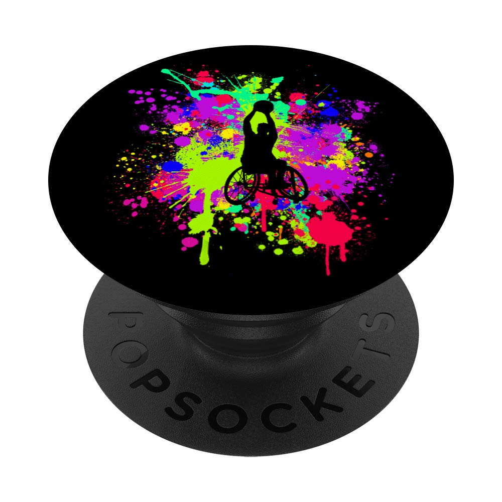 Color Wheelchair Basketball Player Gift idea for Winner PopSockets PopGrip: Swappable Grip for Phones & Tablets