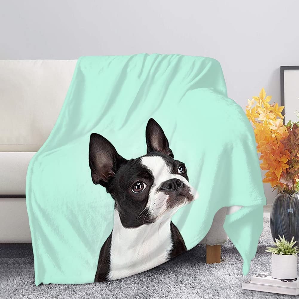 Amzbeauty Dog Print Fleece Soft Throw Blanket for Settees/Sofa/Chairs/Couch - Lightweight Warm and Cozy Size XS