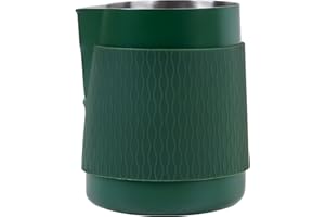 IKAPE Espresso Milk Pitcher, 15.04/450ml Milk Frothing Jug without Handle, Espresso Steaming Pitcher with Sharp Spout for Espresso Barista Tool(green)