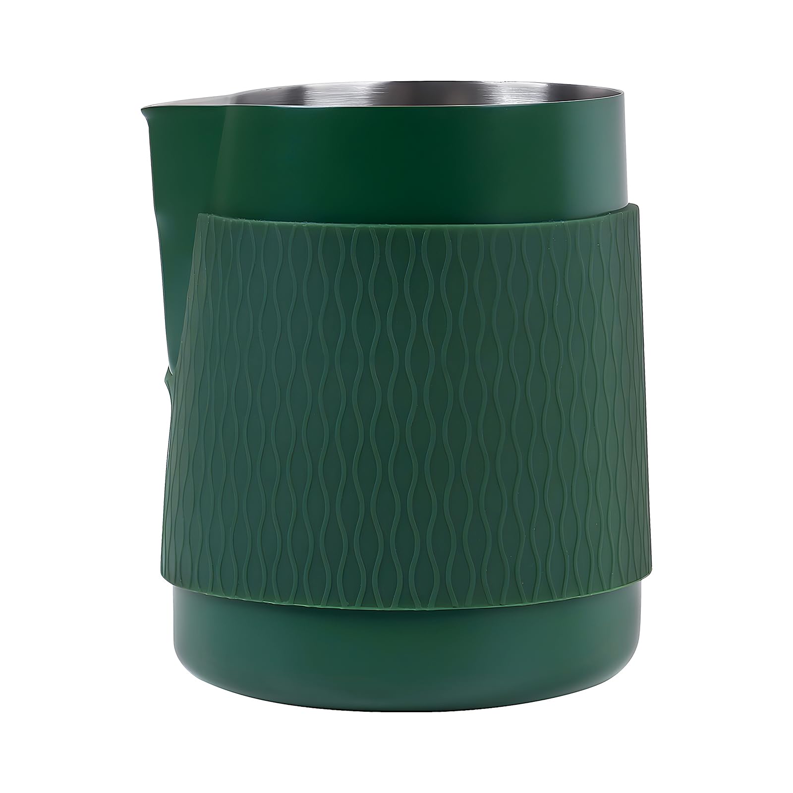 Photo 1 of IKAPE Espresso Milk Pitcher, 15.04/450ml Milk Frothing Jug without Handle, Espresso Steaming Pitcher with Sharp Spout for Espresso Barista Tool(green)