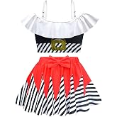 Garperkids Girls Piratee Two Piece Swimsuit Tankini Buccaneer Princess Summer Swimming Bathing Suit