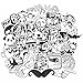 Dotiow Skateboard Luggage Stickers No Duplicated White Black Decal Vinyl Graffiti Flim Music Sticker Travel Car Bumper GDM Bomb Sticker Wall Decor (White& Black 100pcs)