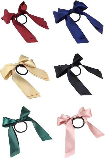 Amazon Co Jp Border ロング リボン ヘアゴム サテン 素材