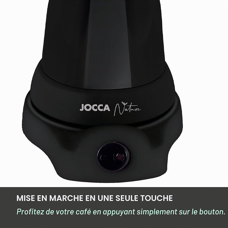 - Cafetière Électrique Italienne Nature Line | 6 Tasses | Pichet Sans Fil | Base Électrique | Rotation à 360° | Carafe avec Poignée Froide | Arrêt Automatique | Maintien la Chaleur | Noire